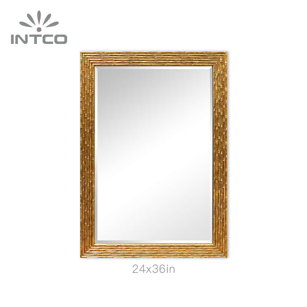 24x36in gold bamboo decorative wall mirror